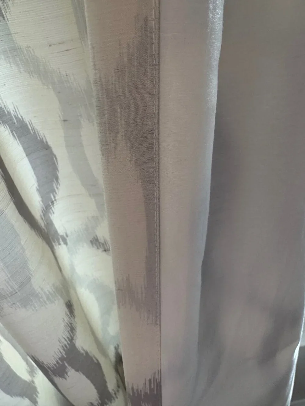 West Elm Ikat Links Silk Collection Curtain (2 Panels), Platinum - A